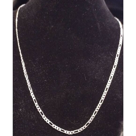 unknown Jewelry - Sterling Silver 925 Plated 18 Inch Figaro Chain Necklace New 1/16th+" Wide New